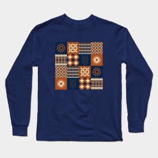 Vintage Scandinavian patchwork pattern Long Sleeve T-Shirt